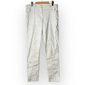 Annette  Gortz White Stripped Linen Pants 44
